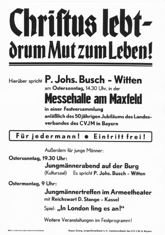 Einladung zur Vestversammlung - 50 Jahre CVJM Landesverband