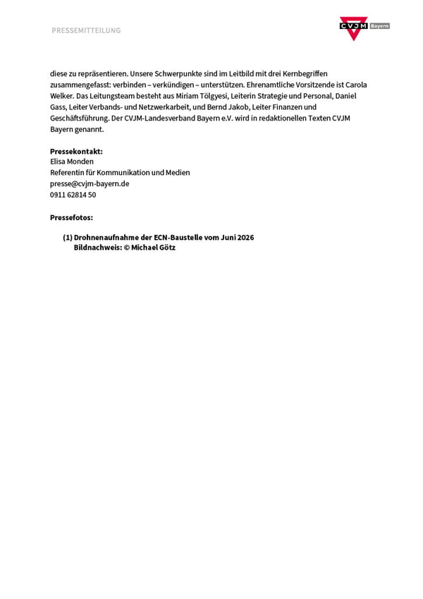 Pressemitteilung Umzug des CVJM Bayern in den Evangelischen Campus N&uuml;rnberg